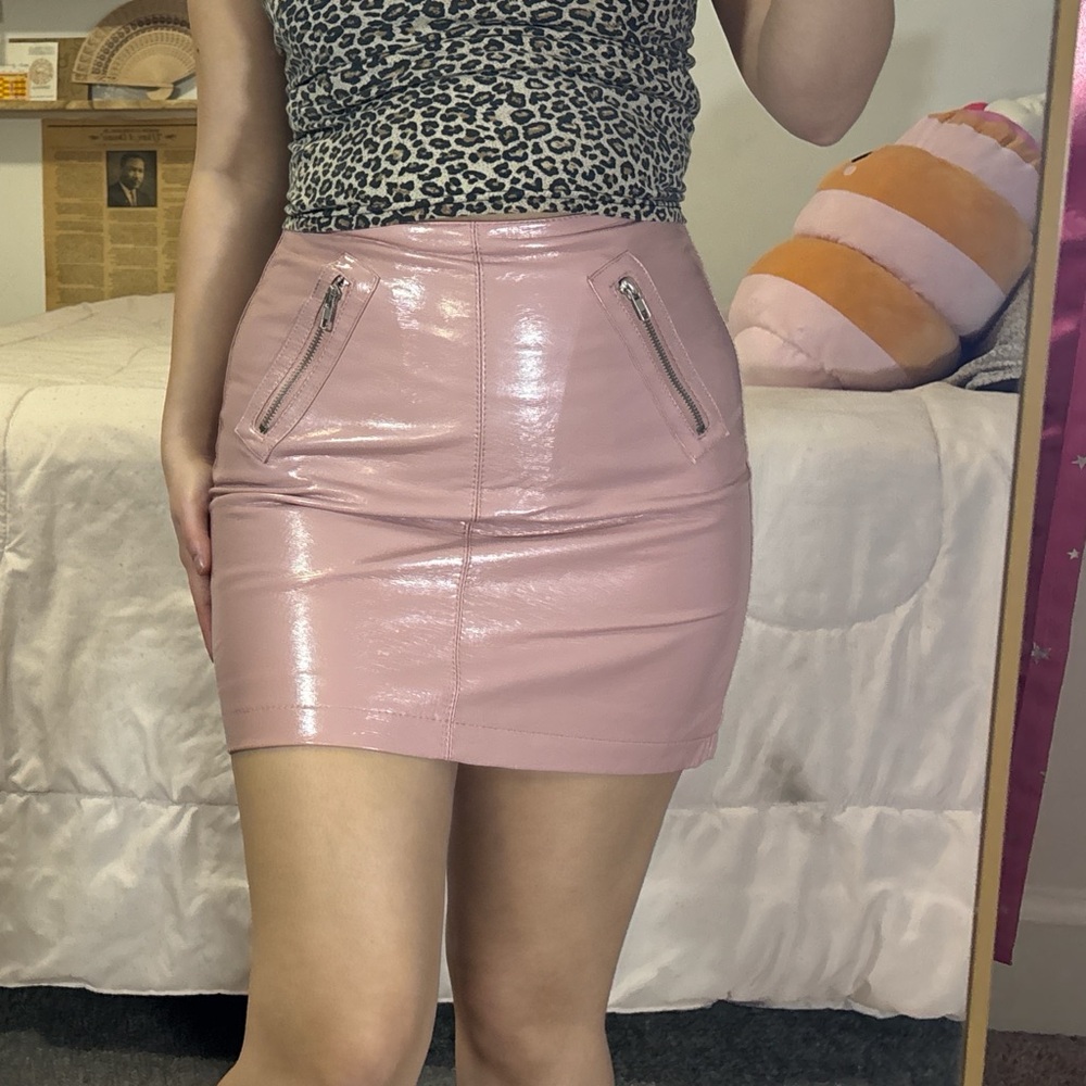Forever 21 Shiny Pink Mini Skirt